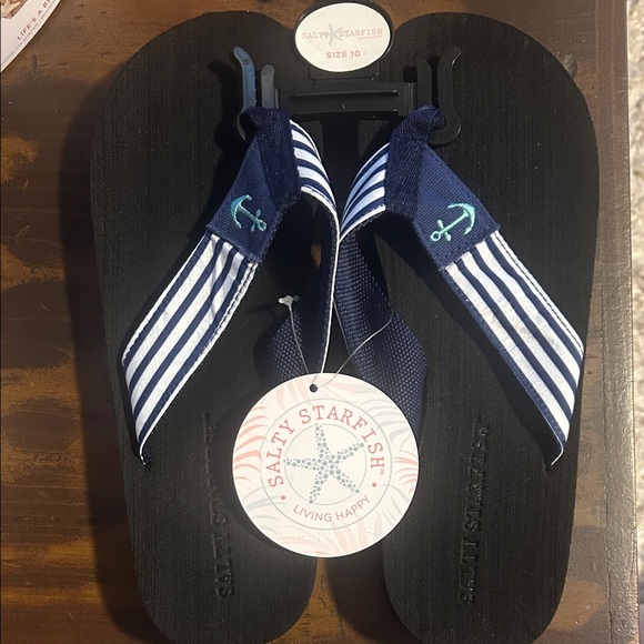 Navy Blue Anchor Sandals - Picture 1 of 4